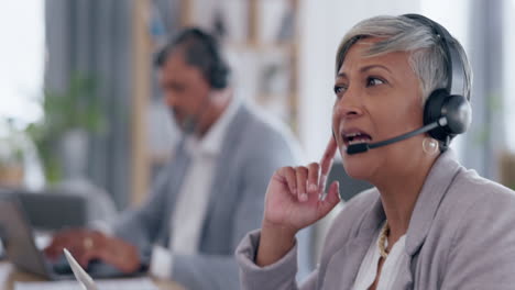 Business-people,-face-and-call-center