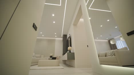 white entrance door inside an apartment in a modern interior