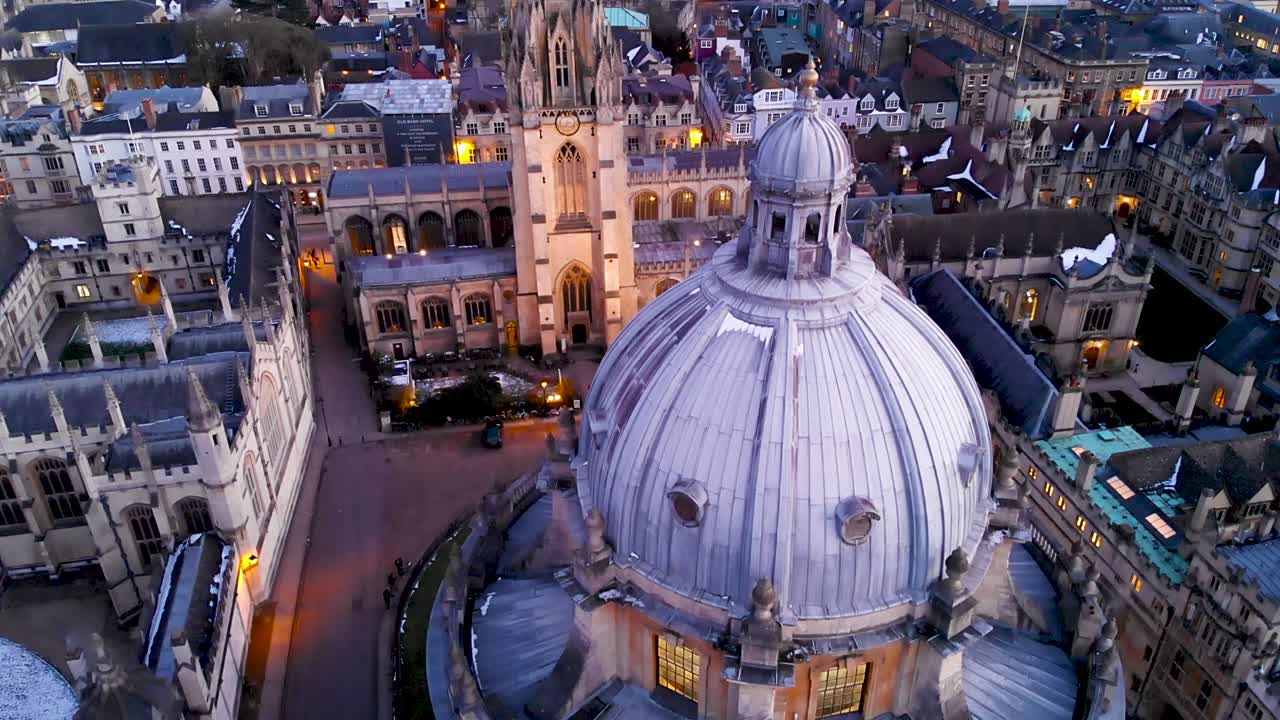 영국 옥스퍼드 시내의 공중 사진