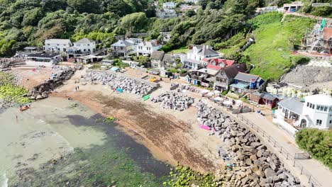 Steep-hill-Cover-Isle-of-wight-UK-drone-,-aerial-,-view-from-air