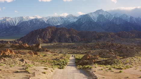 sunset at the alabama hills near lone pine, california