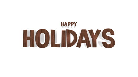 cartoon happy holidays text on white gradient