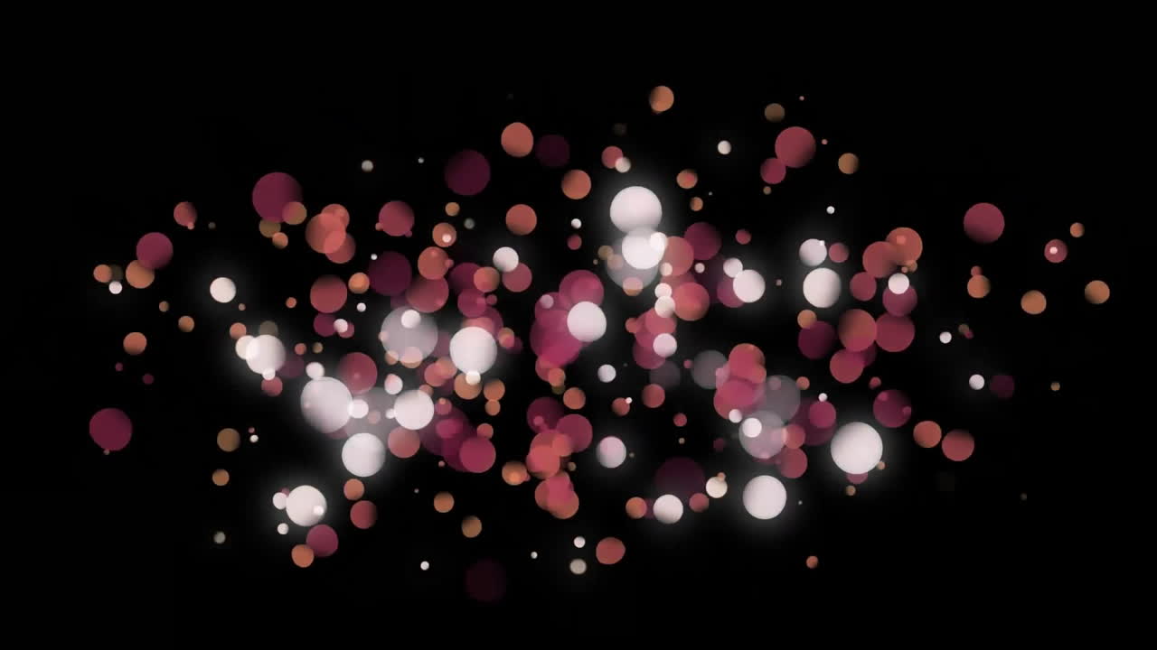 Animation of red and white spots moving on black background