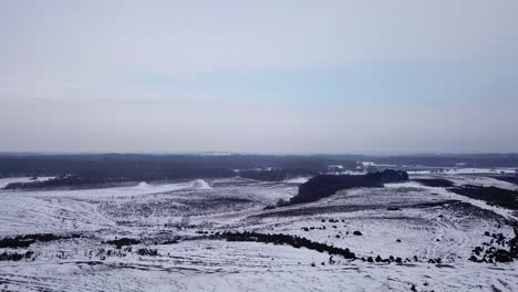 Disparo-De-Un-Dron-Sobre-El-Nuevo-Bosque-Durante-El-Invierno