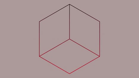 animación digital de la formación de un contorno en forma de cubo contra un fondo gris