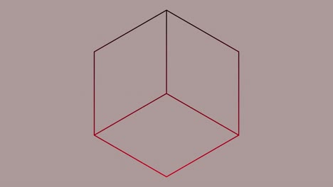 digital animation of cube shape outline forming against grey background