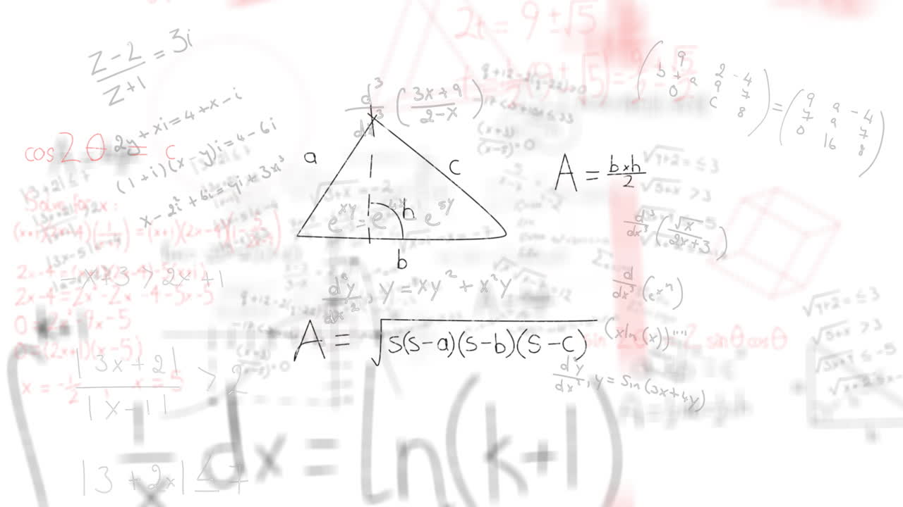 animación de procesamiento de datos matemáticos sobre un fondo blanco