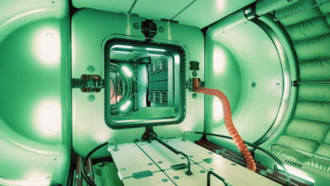 interior of futuristic internation space station