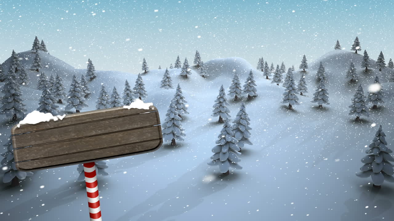 눈으로 인 소나무의 애니메이션