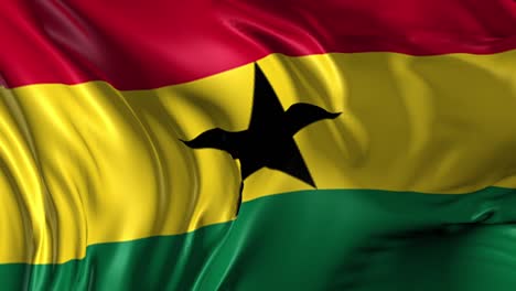 beautiful   3d animation of ghana flag in loop mode