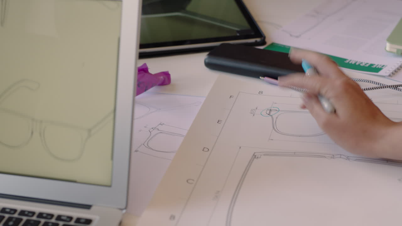 mano a mano equipo creativo lluvia de ideas usando tabletas diseñando gafas de sol viendo diseño 3d en pantalla colaborando en la planificación del desarrollo del proyecto compartiendo ideas en la sala de juntas de la oficina moderna