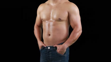 muscular man posing for camera