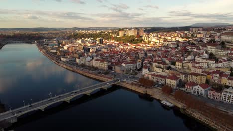 Aerial-panoramic-view-of-coimbra-Portugal-city-during-sunset