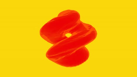 espiral roja abstracta sobre un fondo amarillo