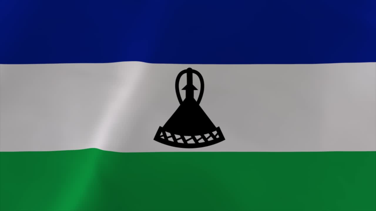 lesotho ondeando la bandera animación 4k fondo de papel tapiz en movimiento