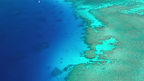 an aerial view shows the reef off of fiji