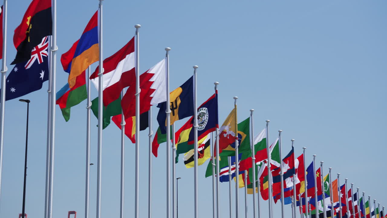 Lots of flags at the World Expo 2025.