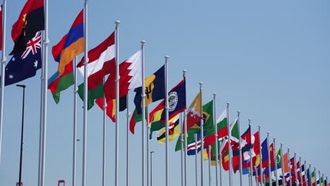 lots of flags at the world expo 2025.
