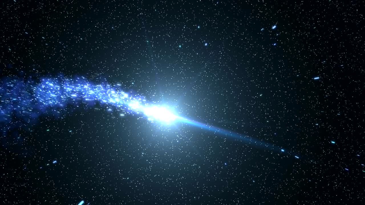 una estrella brillante con un cielo estrellado.