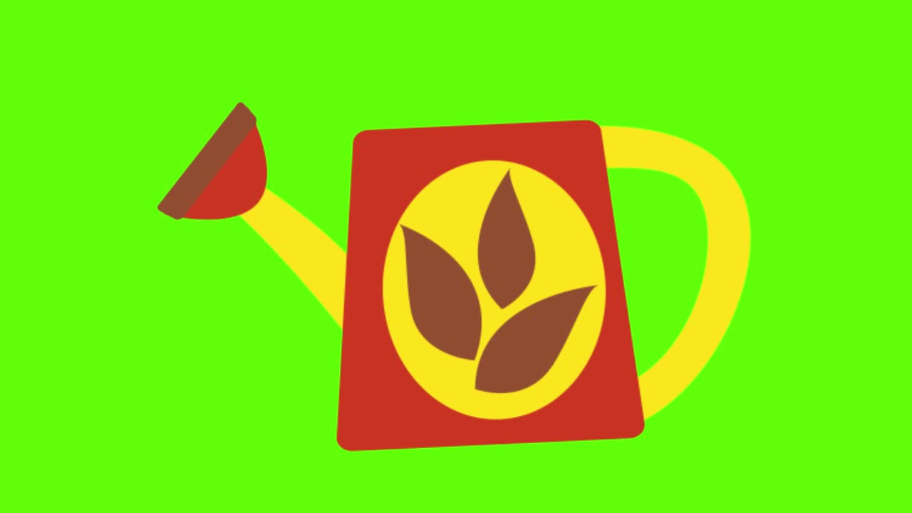 밝은 초록색 배경에 있는 만화 물줄기 아이콘