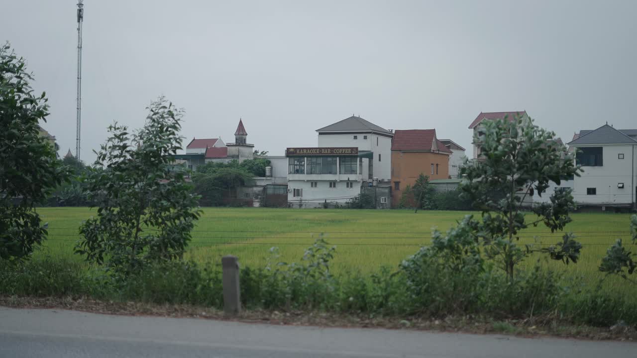 Coffee shop in a rural Vietnamese landscape