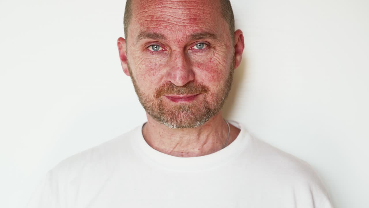 기침 아픈 남자는 covid-19 대유행 바이러스에 대한 가짜 백신을 보여줍니다