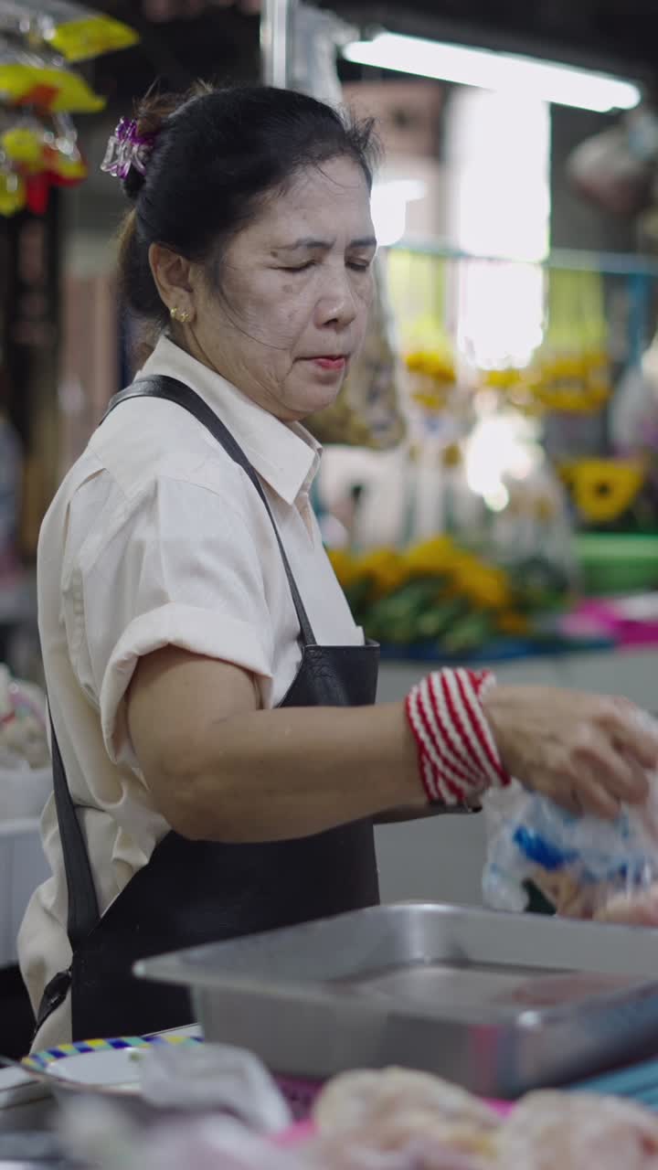 Woman working at a market