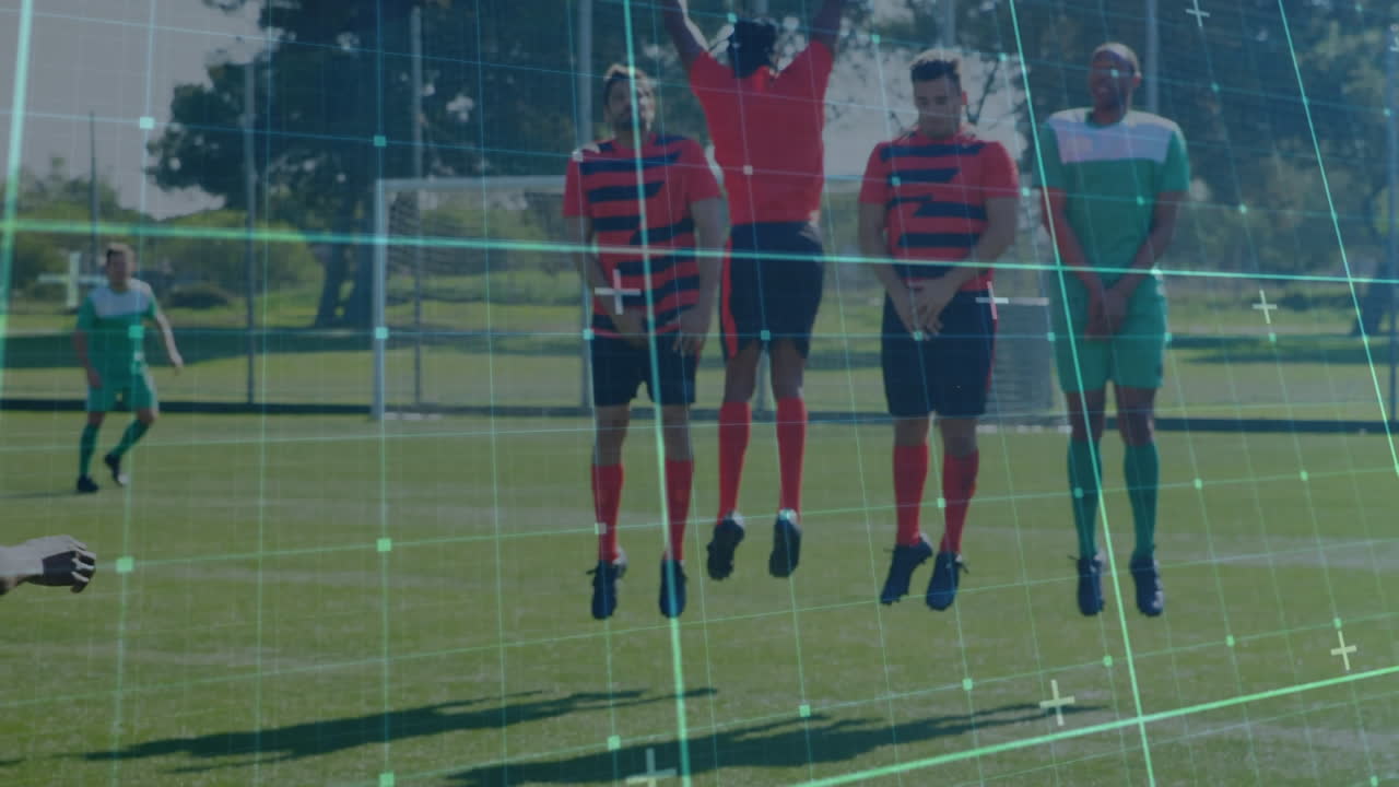 축구 팀 훈련과 연결된 네트워크 포인트