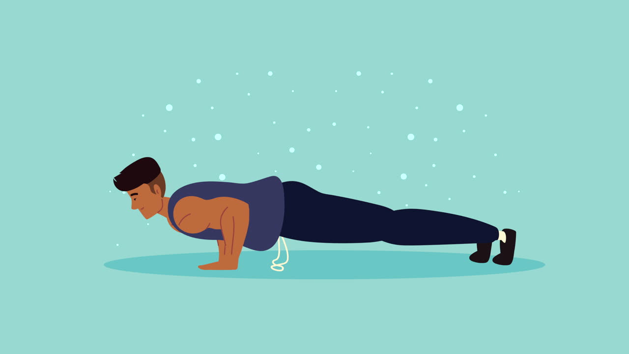 joven practicando el carácter del ejercicio