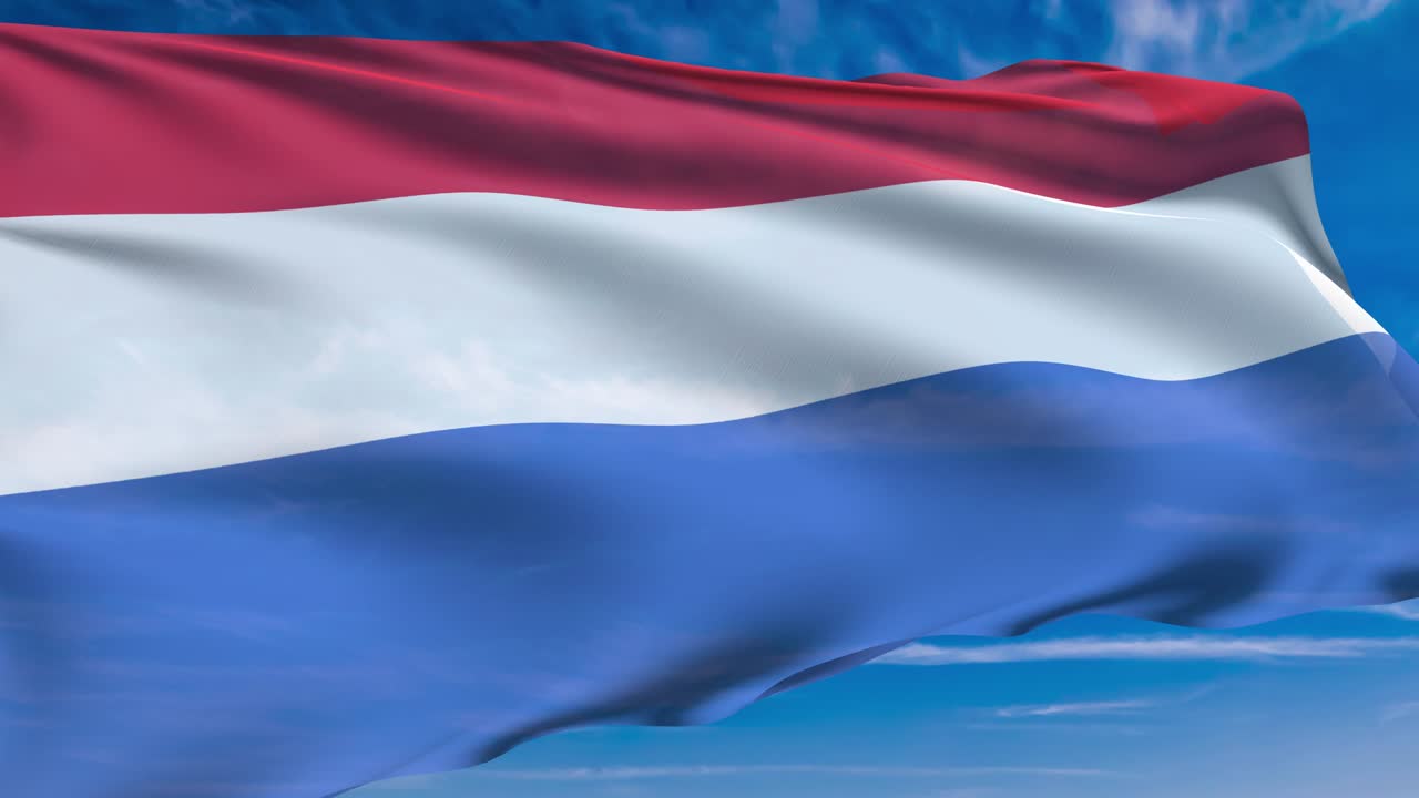 구름이 가득한 하늘을 배경으로 천 구조로 된 네덜란드의 발 (loopable)