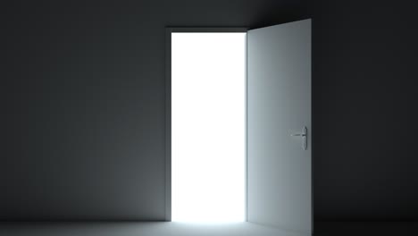 Una-Puerta-Que-Se-Abre,-De-La-Oscuridad-De-La-Habitación-A-La-Luz