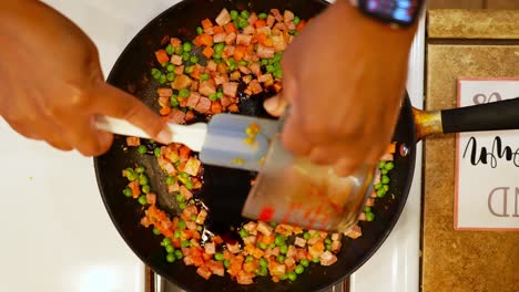 Adding soy sauce or teriyaki sauce to the