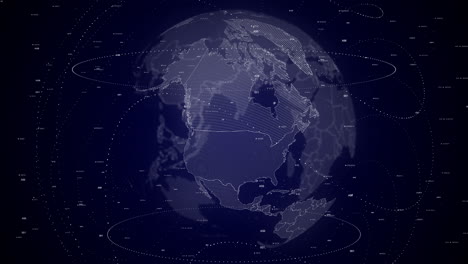 digital-globe-rotating,-zooming-in-on-United-State-of-America-country