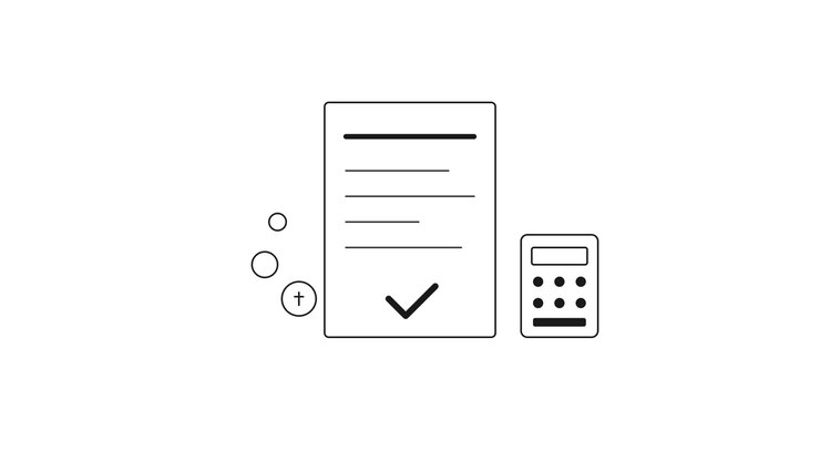 Animated Document and Calculator Icon with Checkmark