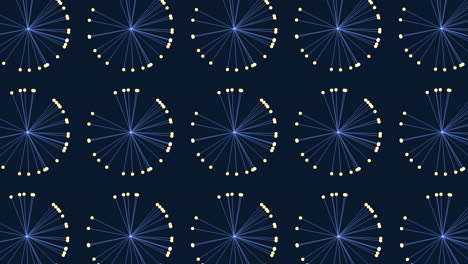 Circles and zigzag lines a dynamic blue and white pattern
