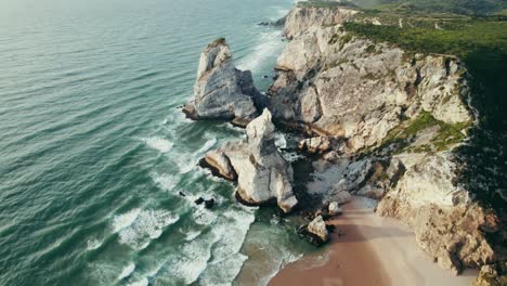 coastal cliffs and beach in portugal