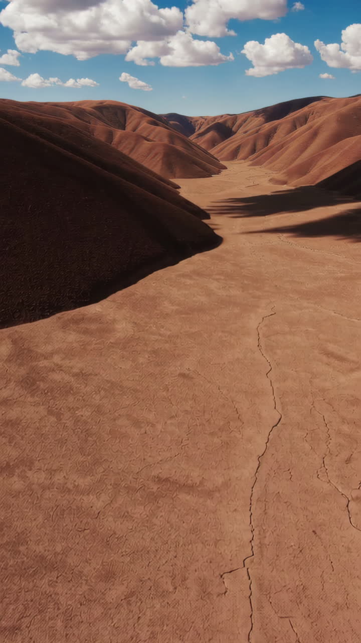 Dried Valley Between Red Hills