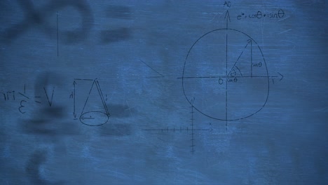 mathematical equations on chalkboard