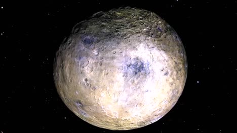 o planeta anão ceres é visto em rotação