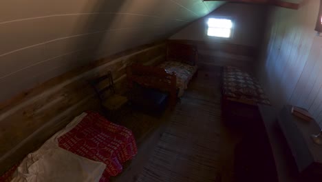 bedroom upstairs in the cabin historic site at the peter whitmer farm location in new york in seneca county near waterloo mormon or the church of jesus christ of latter-day saints