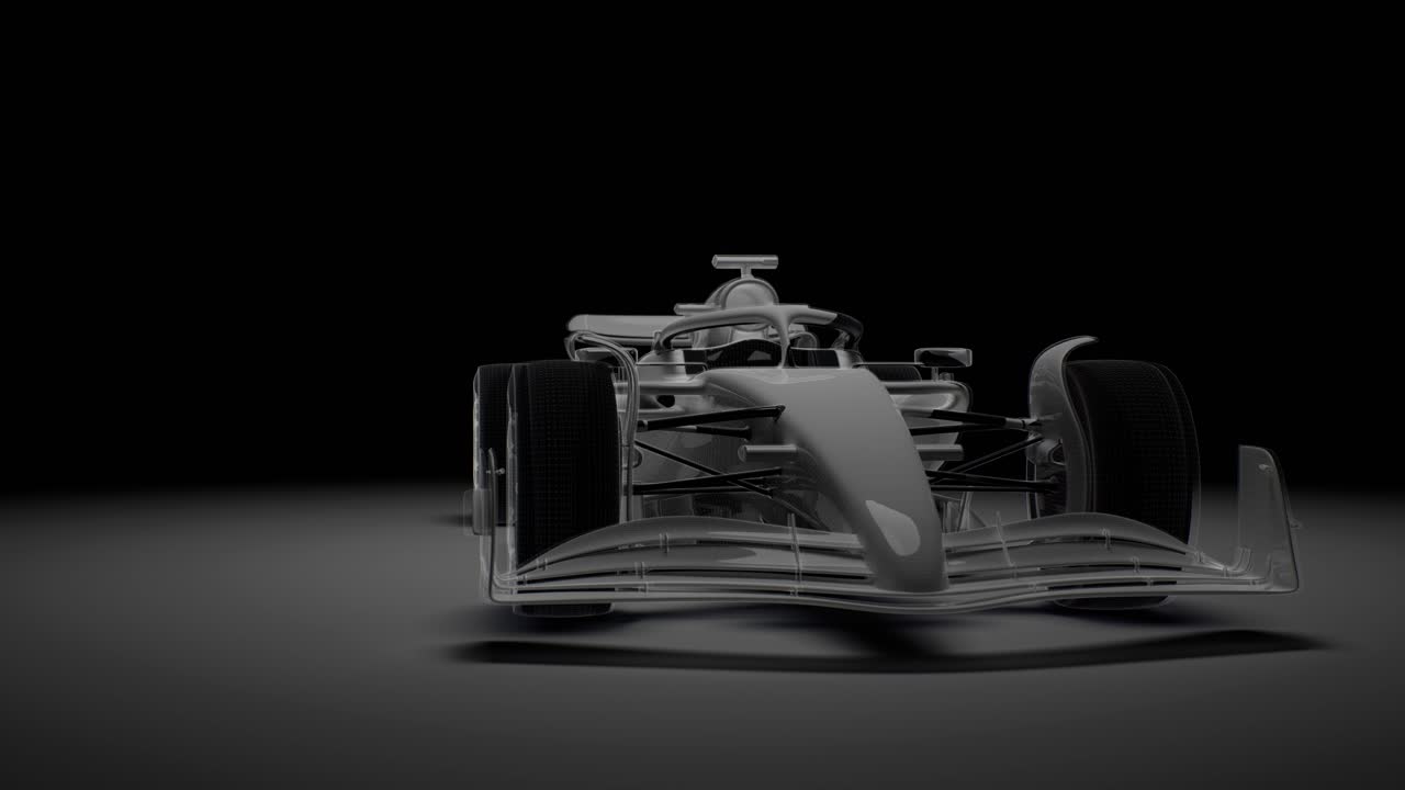 Model Digital Wireframe Mobil Formula Satu