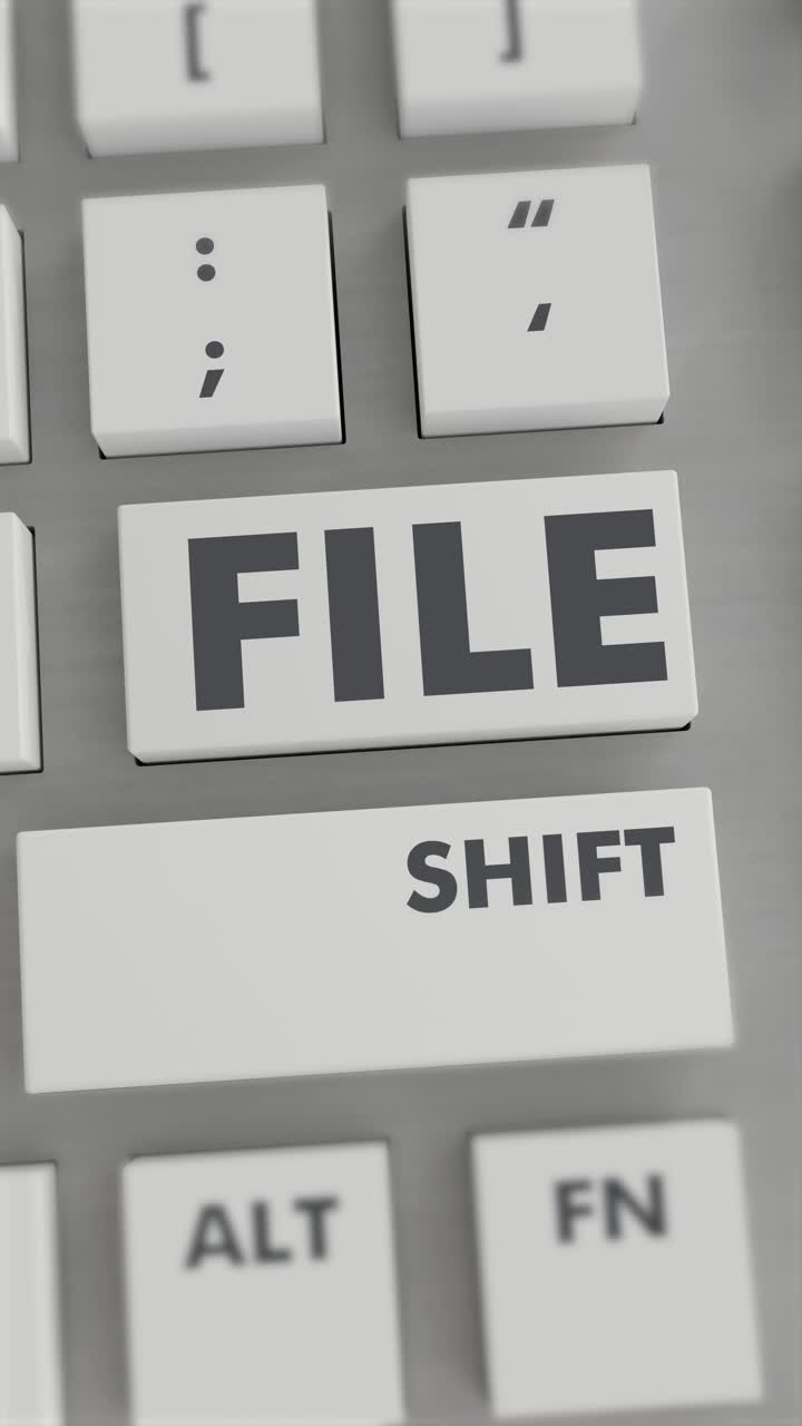el botón de archivo presionado en el teclado vídeo vertical