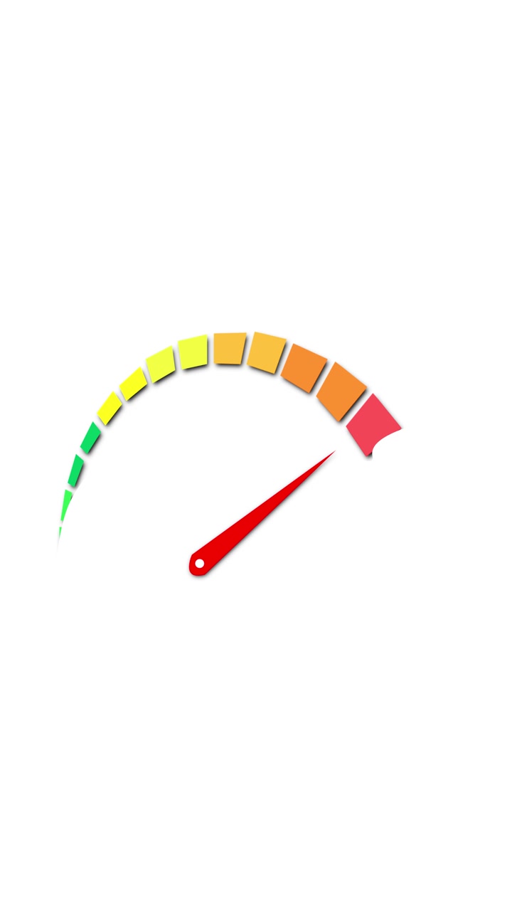 Simple performance meter background red pointer green yellow scale clean white layout speed