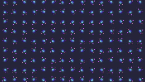 Umlaufende-Planeten-Oder-Atome,-Hintergrund-In-Mehreren-Farben:-Vollständig-Wiederholbar
