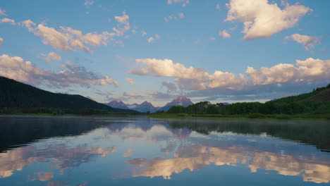 sunrise reflection at oxbow bend, grand teton national park