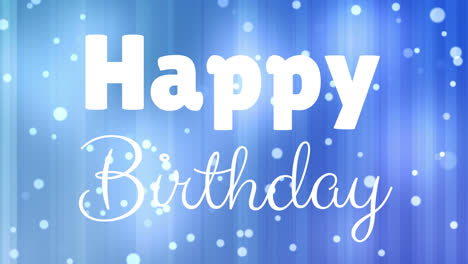 happy birthday text with blue background