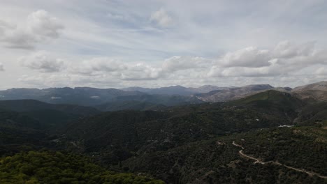 wide panoramic aerial view of spain mountains