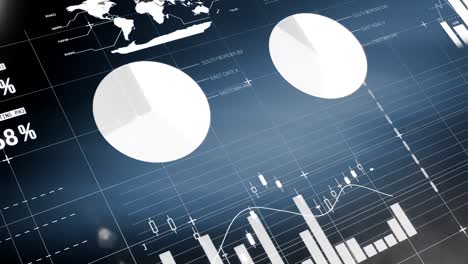 Animación-Digital-Del-Procesamiento-De-Datos-Financieros-Y-Estadísticos-Sobre-Fondo-Azul