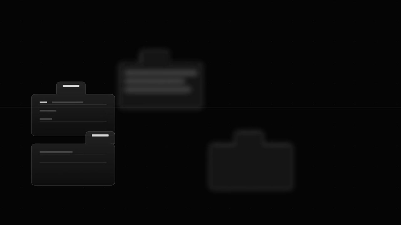 Digital File Folders Floating on Dark Background