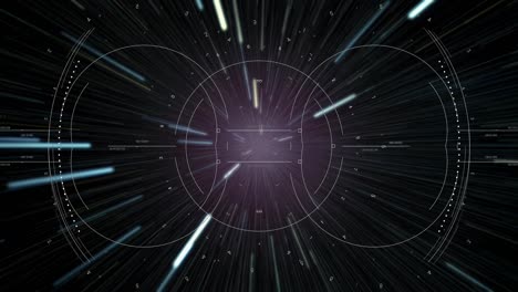 hyperspace scanned by futuristic hud display technology